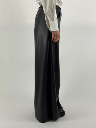 Pantalone palazzo in ecopelle - S12132ECO