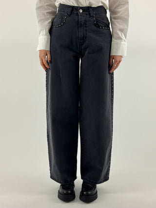Jeans gamba dritta con borchie - JEDDIEAP37