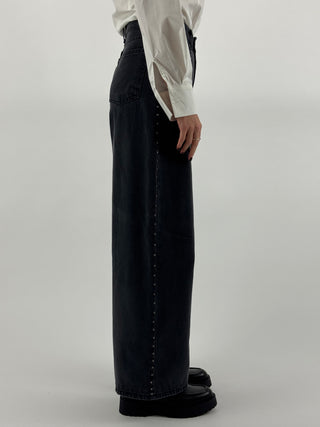 Jeans gamba dritta con borchie - JEDDIEAP37
